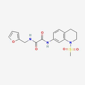 molecular formula C17H19N3O5S B2866031 N-[(furan-2-yl)methyl]-N'-(1-methanesulfonyl-1,2,3,4-tetrahydroquinolin-7-yl)ethanediamide CAS No. 941894-11-7