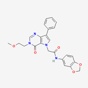 molecular formula C24H22N4O5 B2866034 N-(2H-1,3-benzodioxol-5-yl)-2-[3-(2-methoxyethyl)-4-oxo-7-phenyl-3H,4H,5H-pyrrolo[3,2-d]pyrimidin-5-yl]acetamide CAS No. 1251670-92-4