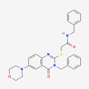 molecular formula C28H28N4O3S B2866065 N-benzyl-2-{[3-benzyl-6-(morpholin-4-yl)-4-oxo-3,4-dihydroquinazolin-2-yl]sulfanyl}acetamide CAS No. 422278-83-9