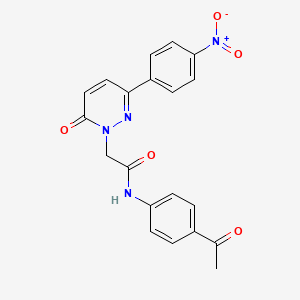 molecular formula C20H16N4O5 B2866073 N-(4-acetylphenyl)-2-[3-(4-nitrophenyl)-6-oxo-1,6-dihydropyridazin-1-yl]acetamide CAS No. 899990-62-6