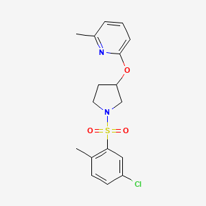 B2866082 2-((1-((5-Chloro-2-methylphenyl)sulfonyl)pyrrolidin-3-yl)oxy)-6-methylpyridine CAS No. 1904358-18-4