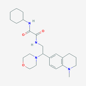 molecular formula C24H36N4O3 B2866086 N'-cyclohexyl-N-[2-(1-methyl-1,2,3,4-tetrahydroquinolin-6-yl)-2-(morpholin-4-yl)ethyl]ethanediamide CAS No. 922120-18-1