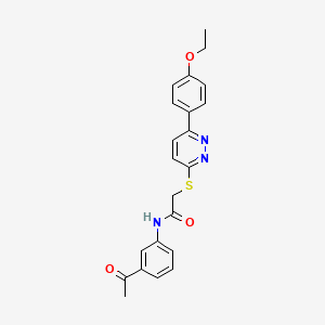 molecular formula C22H21N3O3S B2866106 N-(3-acetylphenyl)-2-{[6-(4-ethoxyphenyl)pyridazin-3-yl]sulfanyl}acetamide CAS No. 872689-25-3