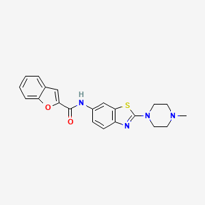 molecular formula C21H20N4O2S B2866188 N-[2-(4-methylpiperazin-1-yl)-1,3-benzothiazol-6-yl]-1-benzofuran-2-carboxamide CAS No. 1105252-32-1
