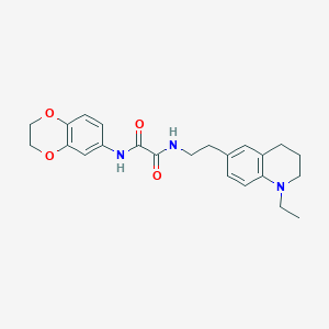 molecular formula C23H27N3O4 B2866202 N'-(2,3-dihydro-1,4-benzodioxin-6-yl)-N-[2-(1-ethyl-1,2,3,4-tetrahydroquinolin-6-yl)ethyl]ethanediamide CAS No. 955610-05-6
