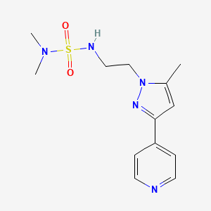 molecular formula C13H19N5O2S B2866211 dimethyl({2-[5-methyl-3-(pyridin-4-yl)-1H-pyrazol-1-yl]ethyl}sulfamoyl)amine CAS No. 2034234-95-0