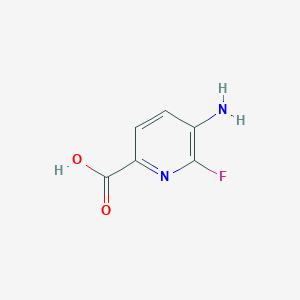 molecular formula C6H5FN2O2 B2866213 5-Amino-6-fluoropyridine-2-carboxylic acid CAS No. 1806662-65-6