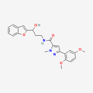molecular formula C24H25N3O5 B2866236 N-(3-(benzofuran-2-yl)-3-hydroxypropyl)-3-(2,5-dimethoxyphenyl)-1-methyl-1H-pyrazole-5-carboxamide CAS No. 1448030-89-4