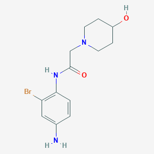 molecular formula C13H18BrN3O2 B2866263 N-(4-amino-2-bromophenyl)-2-(4-hydroxypiperidin-1-yl)acetamide CAS No. 1096857-75-8