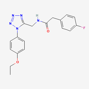 molecular formula C18H18FN5O2 B2866284 N-{[1-(4-ethoxyphenyl)-1H-1,2,3,4-tetrazol-5-yl]methyl}-2-(4-fluorophenyl)acetamide CAS No. 1005292-39-6