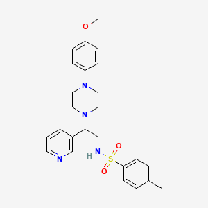 molecular formula C25H30N4O3S B2866287 N-{2-[4-(4-methoxyphenyl)piperazin-1-yl]-2-(pyridin-3-yl)ethyl}-4-methylbenzene-1-sulfonamide CAS No. 863558-89-8