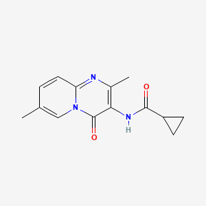 molecular formula C14H15N3O2 B2866303 N-(2,7-dimethyl-4-oxo-4H-pyrido[1,2-a]pyrimidin-3-yl)cyclopropanecarboxamide CAS No. 941923-45-1