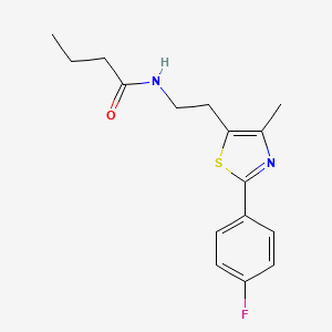 molecular formula C16H19FN2OS B2866319 N-{2-[2-(4-fluorophenyl)-4-methyl-1,3-thiazol-5-yl]ethyl}butanamide CAS No. 946374-62-5