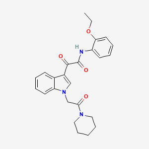 molecular formula C25H27N3O4 B2866320 N-(2-ethoxyphenyl)-2-oxo-2-{1-[2-oxo-2-(piperidin-1-yl)ethyl]-1H-indol-3-yl}acetamide CAS No. 872862-01-6