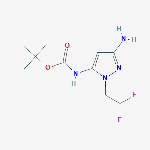 molecular formula C10H16F2N4O2 B2866329 tert-butyl N-[3-amino-1-(2,2-difluoroethyl)-1H-pyrazol-5-yl]carbamate CAS No. 2226181-83-3