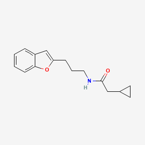 molecular formula C16H19NO2 B2866338 N-[3-(1-benzofuran-2-yl)propyl]-2-cyclopropylacetamide CAS No. 2034603-79-5