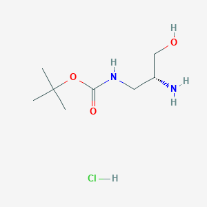 molecular formula C8H19ClN2O3 B2866402 Tert-butyl N-[(2R)-2-amino-3-hydroxypropyl]carbamate;hydrochloride CAS No. 2411180-32-8