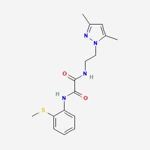 molecular formula C16H20N4O2S B2866405 N-[2-(3,5-dimethyl-1H-pyrazol-1-yl)ethyl]-N'-[2-(methylsulfanyl)phenyl]ethanediamide CAS No. 1211008-39-7