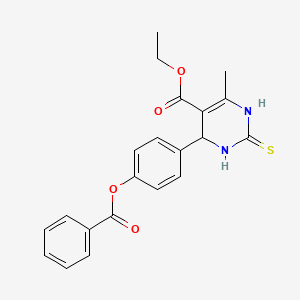 molecular formula C21H20N2O4S B2866446 ethyl 4-[4-(benzoyloxy)phenyl]-6-methyl-2-sulfanylidene-1,2,3,4-tetrahydropyrimidine-5-carboxylate CAS No. 306957-95-9