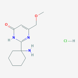 molecular formula C12H20ClN3O2 B2866486 2-(1-Aminocyclohexyl)-6-(methoxymethyl)-3,4-dihydropyrimidin-4-one hydrochloride CAS No. 1333801-90-3