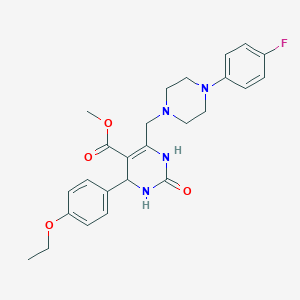 molecular formula C25H29FN4O4 B2866495 Methyl 4-(4-ethoxyphenyl)-6-{[4-(4-fluorophenyl)piperazin-1-yl]methyl}-2-oxo-1,2,3,4-tetrahydropyrimidine-5-carboxylate CAS No. 1252924-16-5