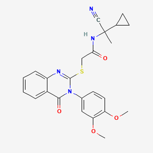 molecular formula C24H24N4O4S B2866513 N-(1-Cyano-1-cyclopropylethyl)-2-[3-(3,4-dimethoxyphenyl)-4-oxoquinazolin-2-yl]sulfanylacetamide CAS No. 1147292-73-6