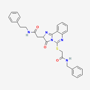 molecular formula C29H27N5O3S B2866518 N-benzyl-2-((3-oxo-2-(2-oxo-2-(phenethylamino)ethyl)-2,3-dihydroimidazo[1,2-c]quinazolin-5-yl)thio)acetamide CAS No. 1024546-83-5