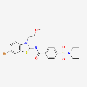 N-[6-bromo-3-(2-methoxyethyl)-1,3-benzothiazol-2-ylidene]-4-(diethylsulfamoyl)benzamide