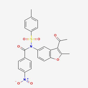 N-(3-acetyl-2-methylbenzofuran-5-yl)-4-nitro-N-tosylbenzamide