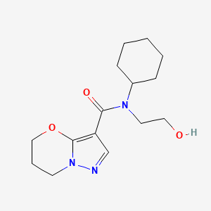 molecular formula C15H23N3O3 B2866551 N-CYCLOHEXYL-N-(2-HYDROXYETHYL)-5H,6H,7H-PYRAZOLO[3,2-B][1,3]OXAZINE-3-CARBOXAMIDE CAS No. 1428348-52-0