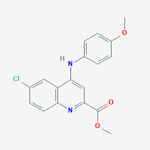 molecular formula C18H15ClN2O3 B2866571 methyl 6-chloro-4-[(4-methoxyphenyl)amino]quinoline-2-carboxylate CAS No. 1207015-98-2