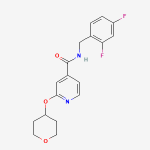 molecular formula C18H18F2N2O3 B2866605 N-[(2,4-difluorophenyl)methyl]-2-(oxan-4-yloxy)pyridine-4-carboxamide CAS No. 2034391-98-3