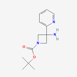 molecular formula C13H19N3O2 B2866638 tert-butyl3-amino-3-(pyridin-2-yl)azetidine-1-carboxylate CAS No. 2167677-73-6