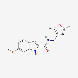 molecular formula C17H18N2O3 B2866663 N-[(2,5-Dimethylfuran-3-YL)methyl]-6-methoxy-1H-indole-2-carboxamide CAS No. 1797076-76-6