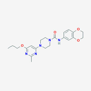 molecular formula C21H27N5O4 B2866670 N-(2,3-dihydro-1,4-benzodioxin-6-yl)-4-(2-methyl-6-propoxypyrimidin-4-yl)piperazine-1-carboxamide CAS No. 946324-99-8