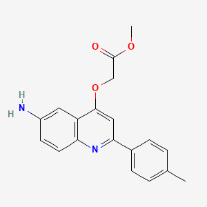 molecular formula C19H18N2O3 B2866694 METHYL 2-{[6-AMINO-2-(4-METHYLPHENYL)QUINOLIN-4-YL]OXY}ACETATE CAS No. 1031989-21-5