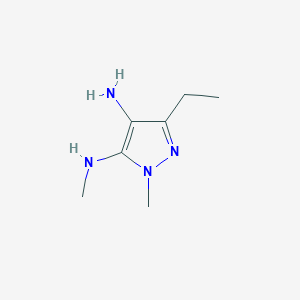 molecular formula C7H14N4 B2866709 5-ethyl-3-N,2-dimethylpyrazole-3,4-diamine CAS No. 1483264-39-6