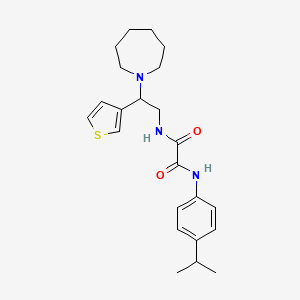 molecular formula C23H31N3O2S B2866740 N'-[2-(azepan-1-yl)-2-(thiophen-3-yl)ethyl]-N-[4-(propan-2-yl)phenyl]ethanediamide CAS No. 946248-66-4
