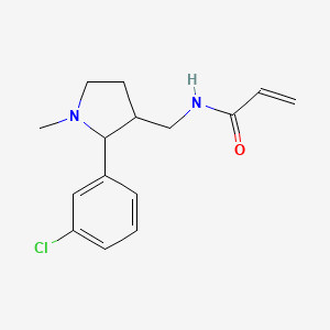 molecular formula C15H19ClN2O B2866781 N-[[2-(3-Chlorophenyl)-1-methylpyrrolidin-3-yl]methyl]prop-2-enamide CAS No. 2189108-01-6
