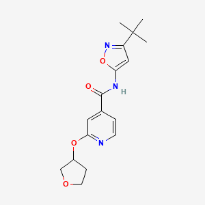 molecular formula C17H21N3O4 B2866788 N-(3-tert-butyl-1,2-oxazol-5-yl)-2-(oxolan-3-yloxy)pyridine-4-carboxamide CAS No. 1903265-68-8