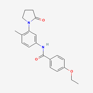 molecular formula C20H22N2O3 B2866791 4-ethoxy-N-[4-methyl-3-(2-oxopyrrolidin-1-yl)phenyl]benzamide CAS No. 941993-65-3