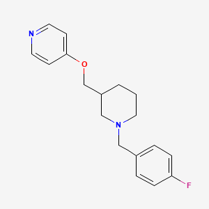 molecular formula C18H21FN2O B2866792 4-({1-[(4-Fluorophenyl)methyl]piperidin-3-yl}methoxy)pyridine CAS No. 2380011-01-6