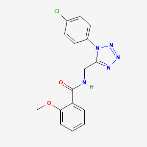 molecular formula C16H14ClN5O2 B2866854 N-{[1-(4-chlorophenyl)-1H-1,2,3,4-tetrazol-5-yl]methyl}-2-methoxybenzamide CAS No. 1005306-06-8