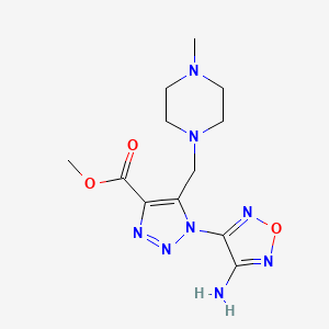 molecular formula C12H18N8O3 B2866858 Methyl 1-(4-amino-1,2,5-oxadiazol-3-yl)-5-((4-methylpiperazin-1-yl)methyl)-1H-1,2,3-triazole-4-carboxylate CAS No. 341501-35-7