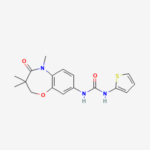 molecular formula C17H19N3O3S B2866871 3-(thiophen-2-yl)-1-(3,3,5-trimethyl-4-oxo-2,3,4,5-tetrahydro-1,5-benzoxazepin-8-yl)urea CAS No. 1171163-71-5