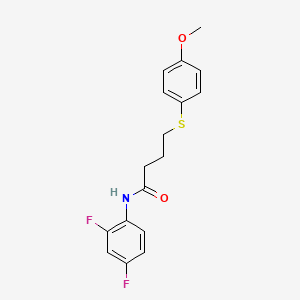 molecular formula C17H17F2NO2S B2866874 N-(2,4-difluorophenyl)-4-((4-methoxyphenyl)thio)butanamide CAS No. 941877-78-7