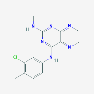 molecular formula C14H13ClN6 B2866885 N4-(3-chloro-4-methylphenyl)-N2-methylpteridine-2,4-diamine CAS No. 946290-76-2