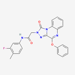 molecular formula C24H18FN5O3 B2866892 N-(3-fluoro-4-methylphenyl)-2-(1-oxo-4-phenoxy[1,2,4]triazolo[4,3-a]quinoxalin-2(1H)-yl)acetamide CAS No. 1190022-61-7