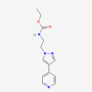 molecular formula C13H16N4O2 B2866893 ethyl N-{2-[4-(pyridin-4-yl)-1H-pyrazol-1-yl]ethyl}carbamate CAS No. 2034371-51-0