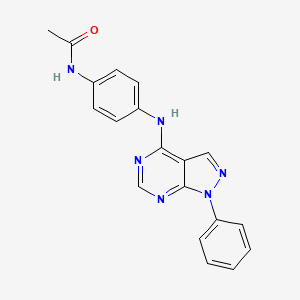 molecular formula C19H16N6O B2866926 N-(4-((1-phenyl-1H-pyrazolo[3,4-d]pyrimidin-4-yl)amino)phenyl)acetamide CAS No. 393786-68-0